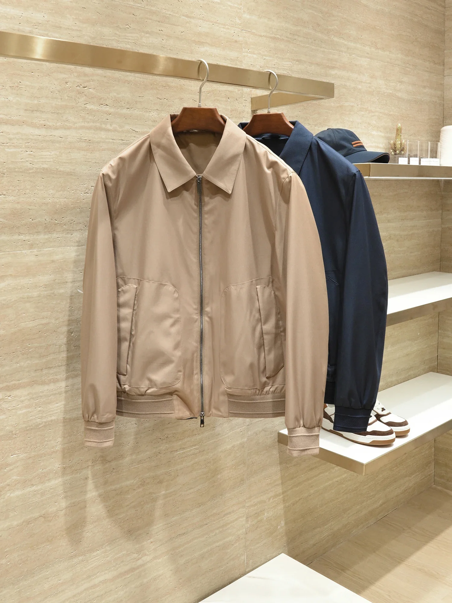 Фото Yuppie Business Gentleman осенняя пригородная мужская высококачественная повседневная куртка с лацканами №1