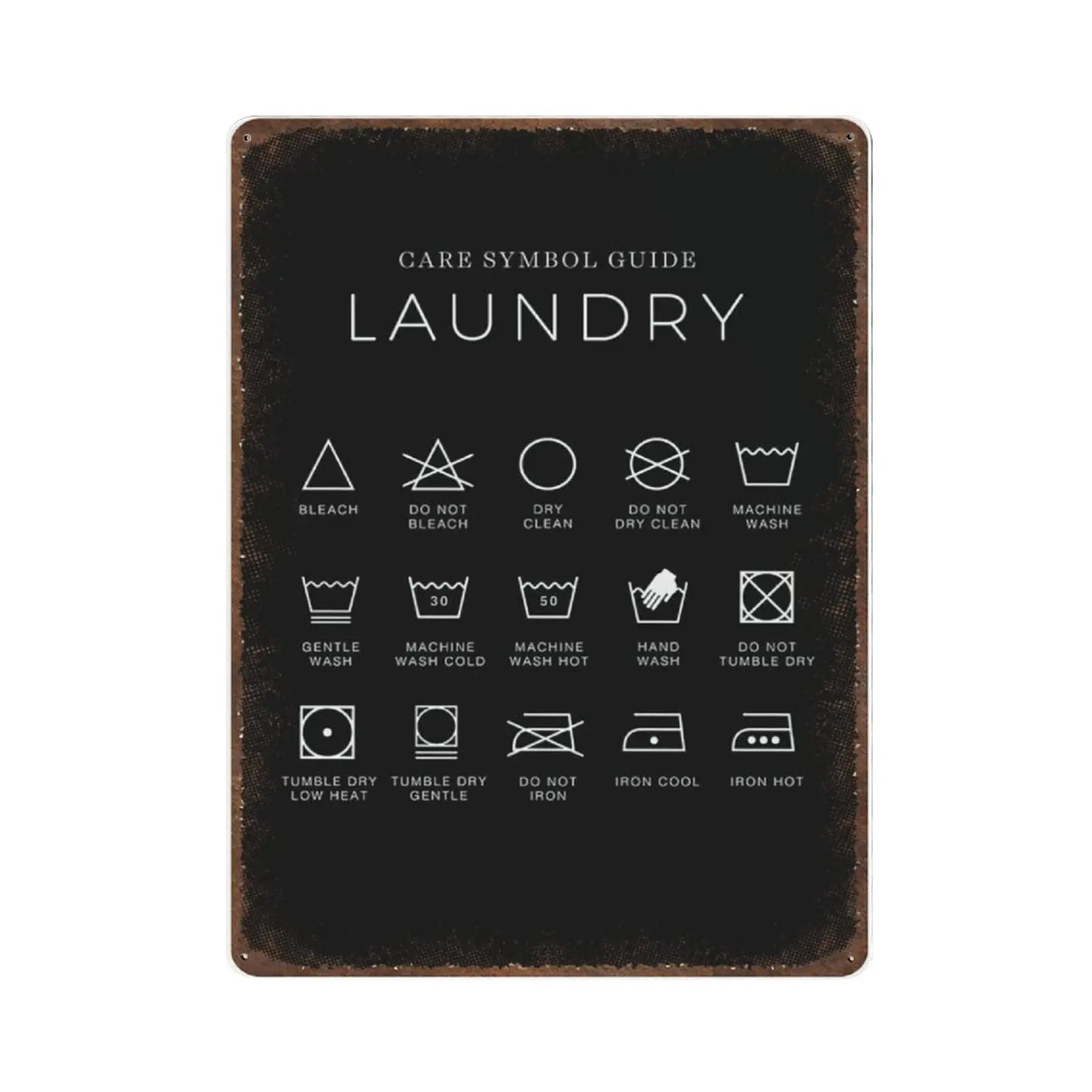 

Retro Thick Metal Tin Sign-Laundry Guide Print,aundry Room Sign-Novelty Posters，Home Decor Wall Art，Laundry Room Decor，Size 5.5X