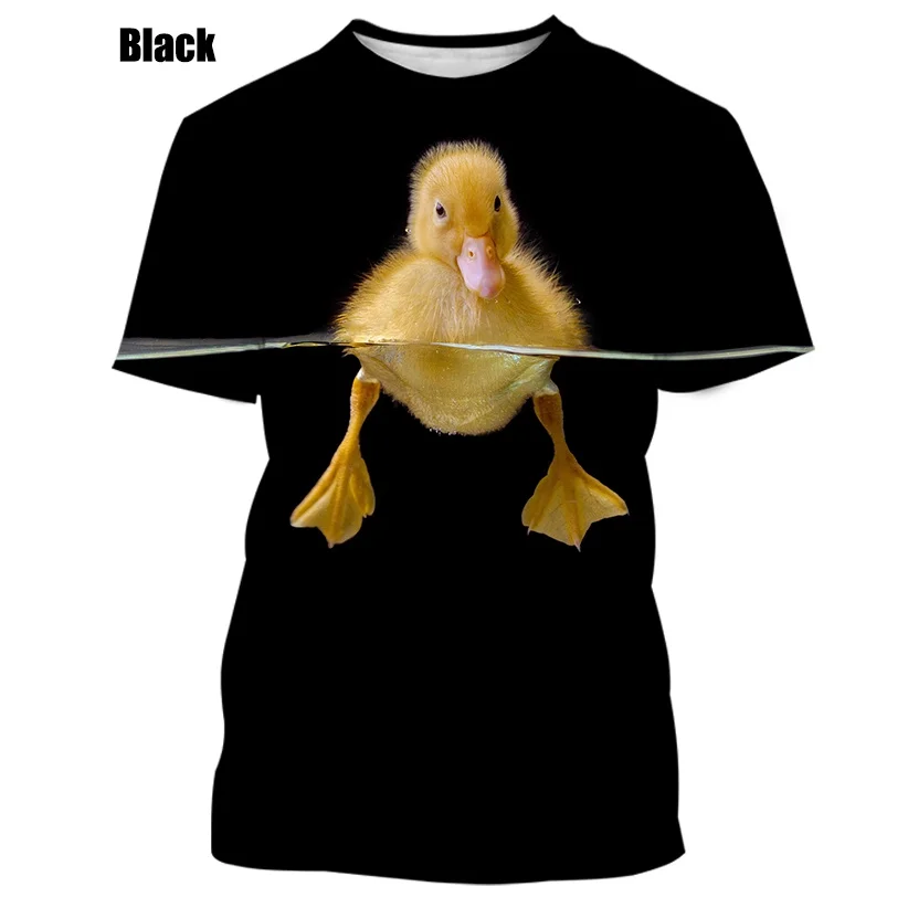 Купи Funny Creative 3d T-shirt Animal Cute Pet Duck Short Sleeve Casual Fashion Round Neck Short Sleeve Tee за 133 рублей в магазине AliExpress