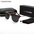 TUZENGYONG Классические Мужские поляризационные солнцезащитные очки, женские брендовые дизайнерские модные мужские полуоправы UV400 Gafas De Sol с коробкой