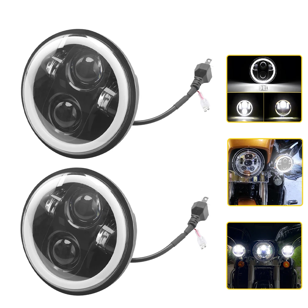 

5-3/4 5,75-дюймовая светодиодная фара для мотоцикла, белая, дальний/ближний свет, универсальная DRL 5,75 дюйма, круглая фара для мотоцикла, 12 В, 24 В, IP68, водонепроницаемая