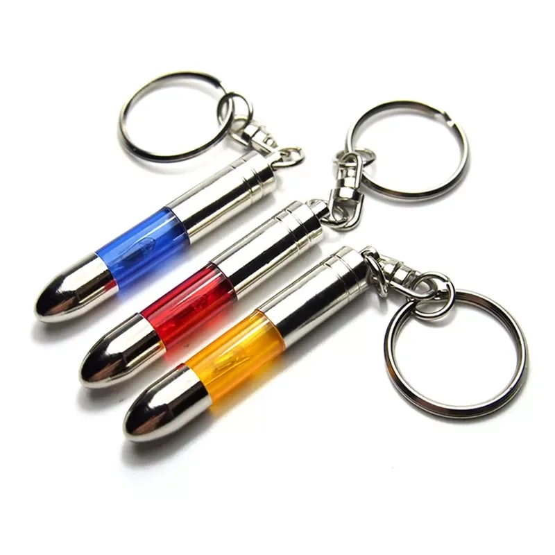 

1pc Car Anti Static Touch Pen Key Ring LED Emitter Auto Keychain Pendant Car Interior Accessories 4 Colors