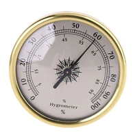 practical thermometer humidity meter gauge 7 2cm round gold ring surface hygrometer no battery needed for home office 367d