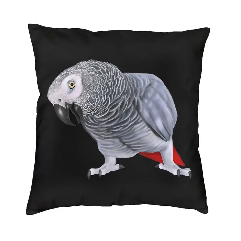 

Luxury African Grey Parrot Bird Cushion Cover Velvet Psittacine Pillow Case Home Decor Pillowcase