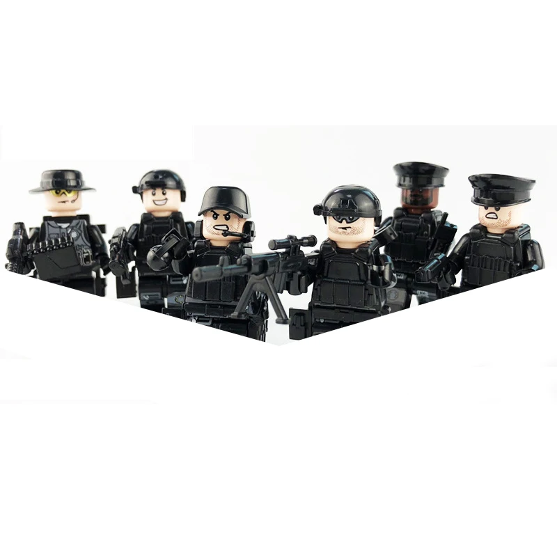 Строительные блоки 12 шт. военные спецназа солдаты кирпичи строительные фигурки