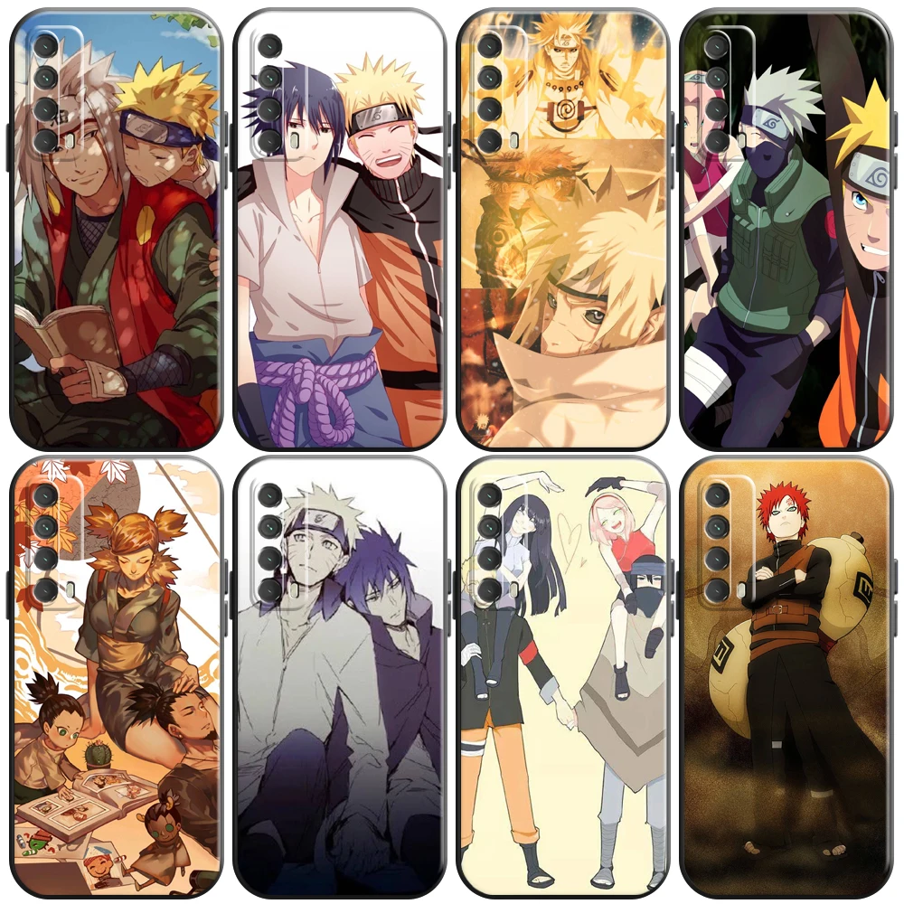 

Japan NARUTO Anime Phone Case For Huawei P Smart Z 2019 2021 P20 P20 P30 Lite Pro P40 Lite 5G Funda Black Liquid Silicon Coque
