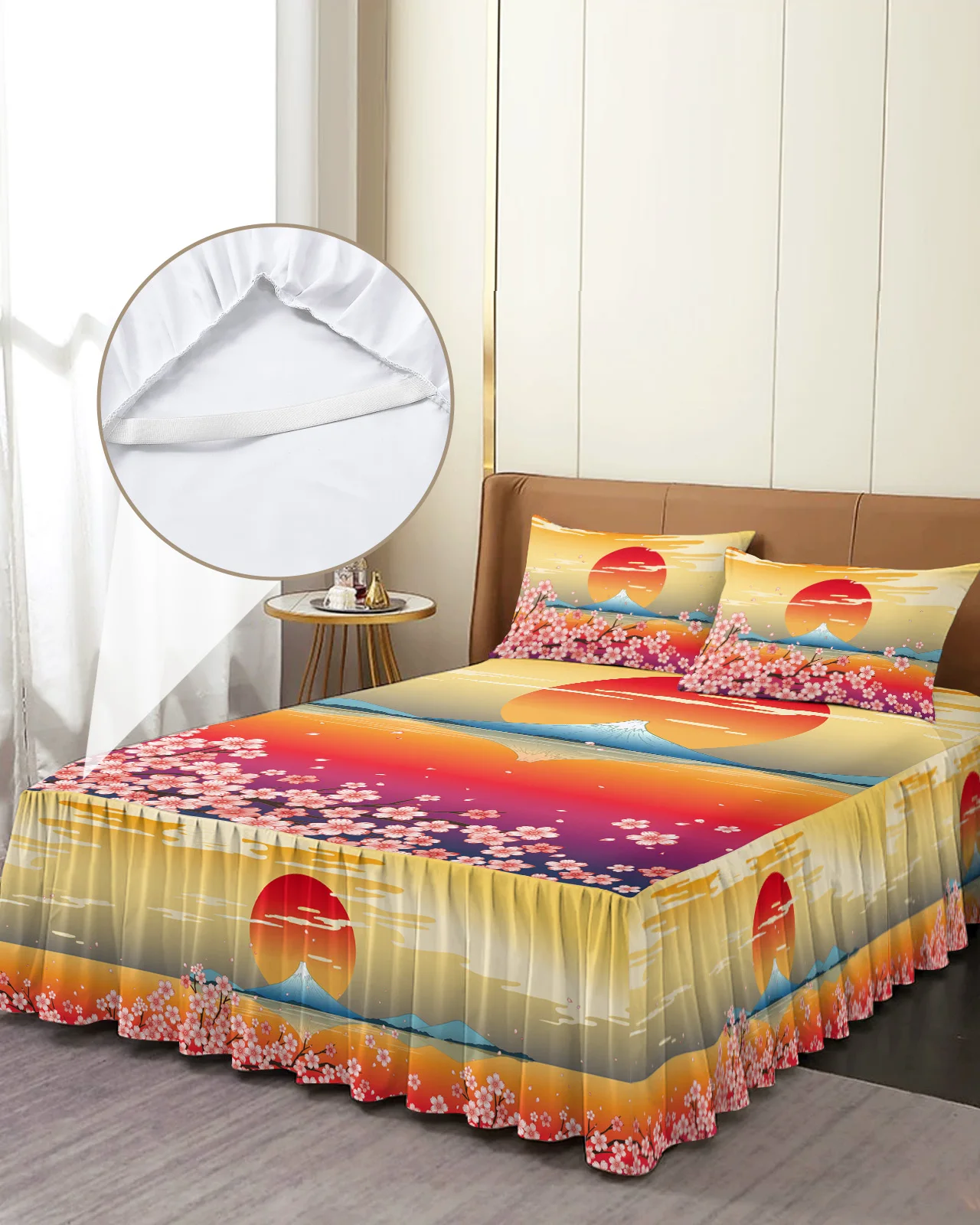 

Постельное белье в японском стиле Mt. Fuji Sakura Cherry Blossom покрывало на кровать с наволочками наматрасник покрывало комплект постельного белья простыня