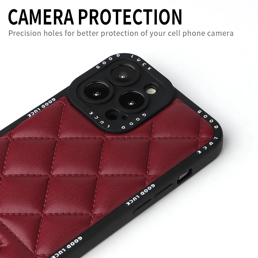 High Quality Geometry PU Leather Soft Phone Case For Iphone 14 Pro Max 14 Plus 11 12 13 Pro Max New
