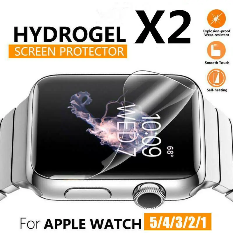 

2 Pack Tempered Glass Screen Protector for Apple Watch Series 3/4/5/6 SE 38-44mm
