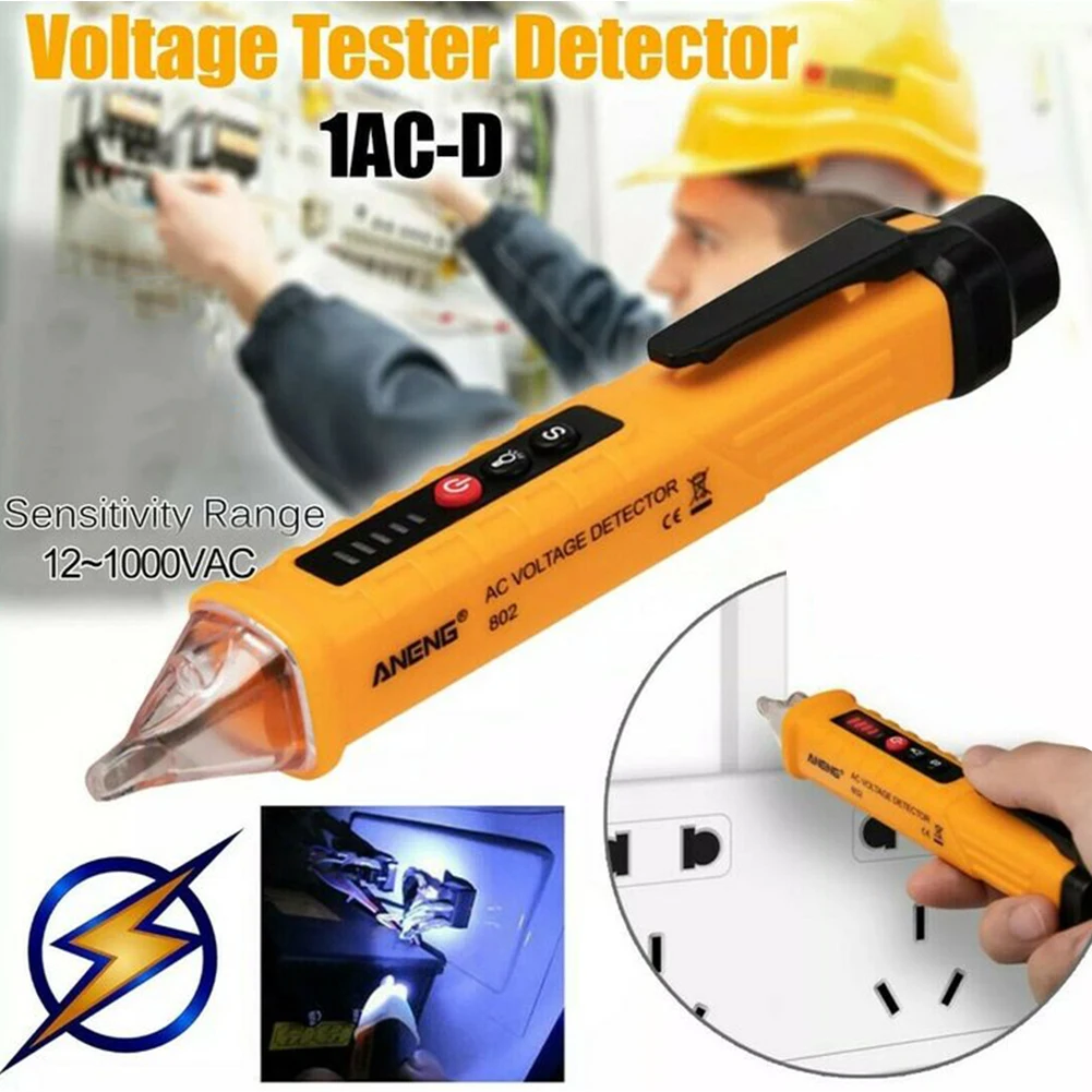 

VD802 Voltage Tester Pen 12~1000V 3 Kind Sensitivity Portable Mini Non-Contact Voltage Alert Sensor Detector Stick
