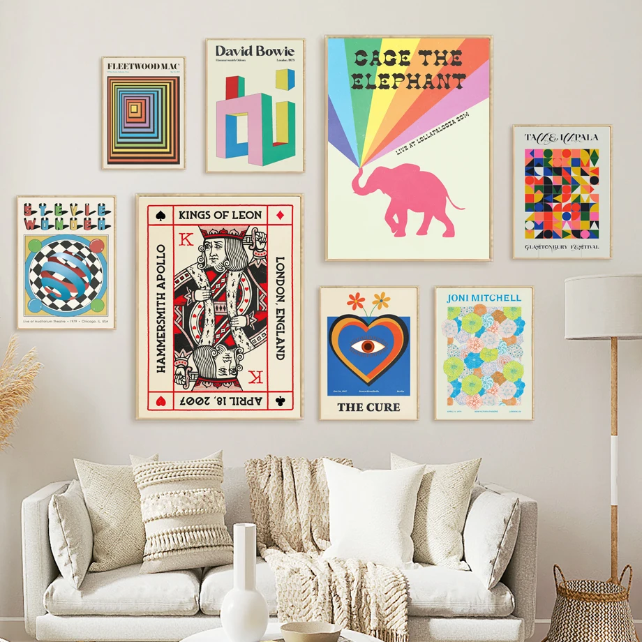 

Tame Impala Fleetwood Mac Music Posters Band Vintage Colorful Wall Art Canvas Painting Nordic Prints Pictures Living Room Decor