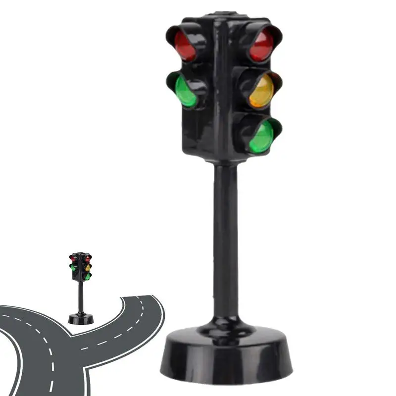 

Simulated Two-Sided Traffic Lights Road Sign Lamp Crosswalk Signals With Base Early Learning Toys For Boys And Girls