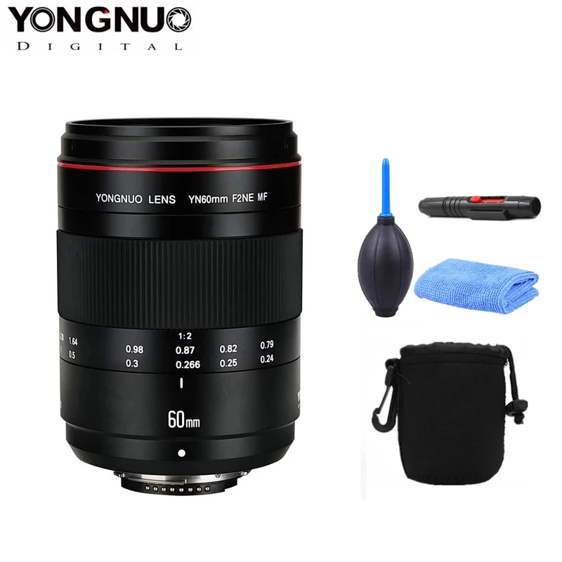

YONGNUO YN 60 мм F2NE MF макрообъектив с ручной фокусировкой F2 Большая диафрагма для камер Nikon D500/D750/D600/D700/D800/D810/D300 DSLR