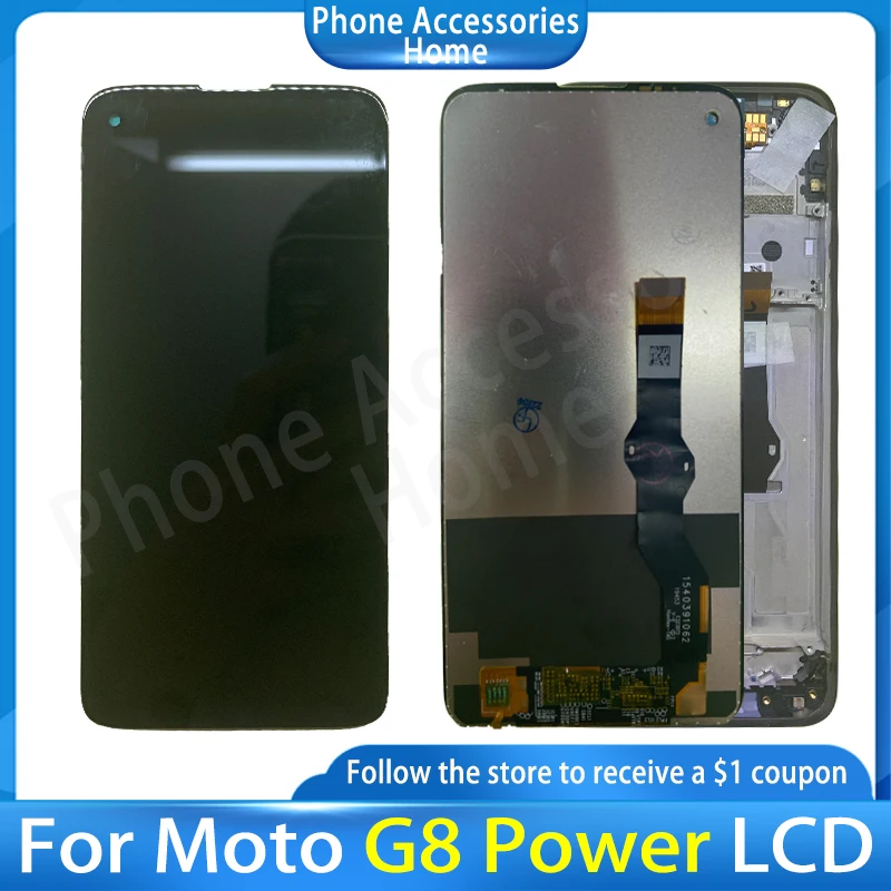 

Original New Tested 6.4" For Motorola Moto G8 Power Lcd Screen Display Touch Glass Digitizer Assembly G8Power LCD with Frame