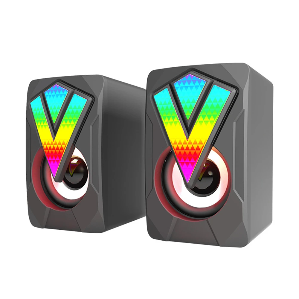 

LED USB Computer Speakers Stereo Bass Subwoofer Wired 3.5mm Jack For Desktop PC
