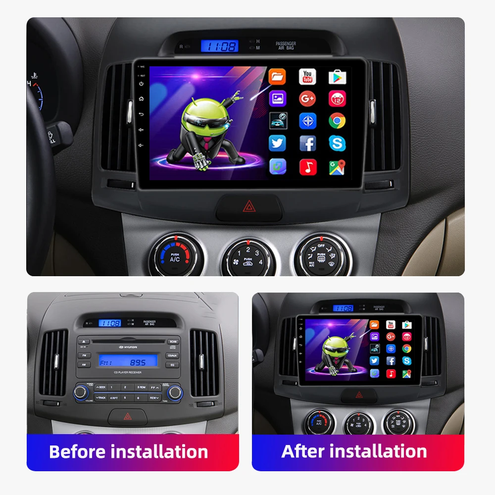 HD мультимедийный плеер для Hyundai Elantra 2006-2010 автомобильное стерео радио Android GPS