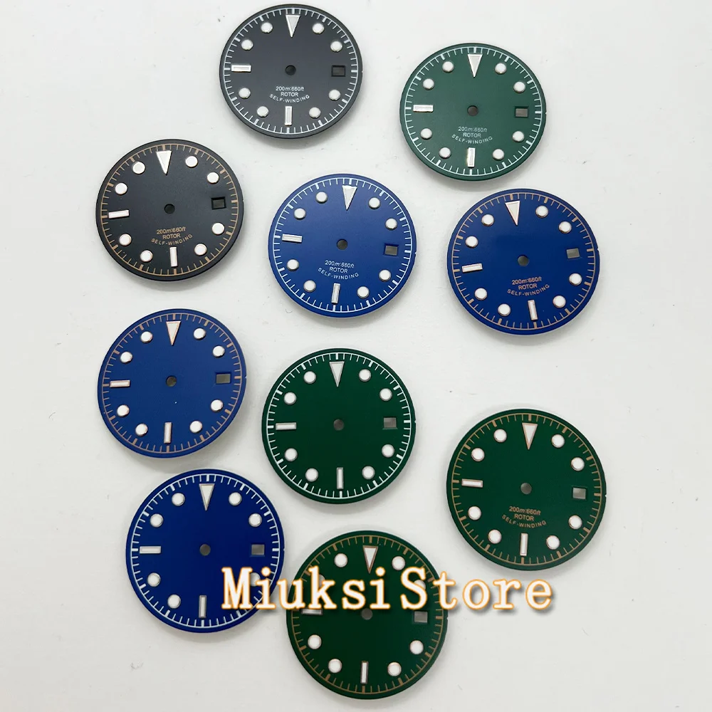 

30.5mm NH35 black blue green sterile luminous dial fit NH35 ETA 2824 2836 Miyota 8215 821A Mingzhu DG2813 3804 Seagull 1612