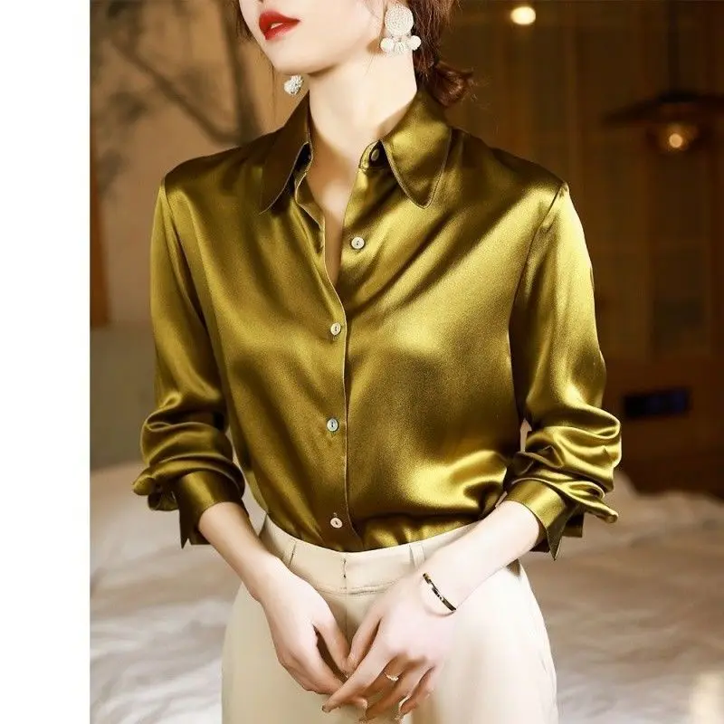 

Silk Shirt Blusas Femininas Elegantes Blusas De Luxo Blouses For Women Fashion 2022 Mujer Moda Tops Ropa Chic Point