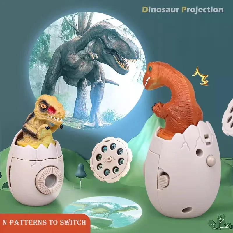 

Dinosaur Egg Projector Children's creative shell breaking Tyrannosaurus Triceratops Mini projector toy gifts for boys and girls