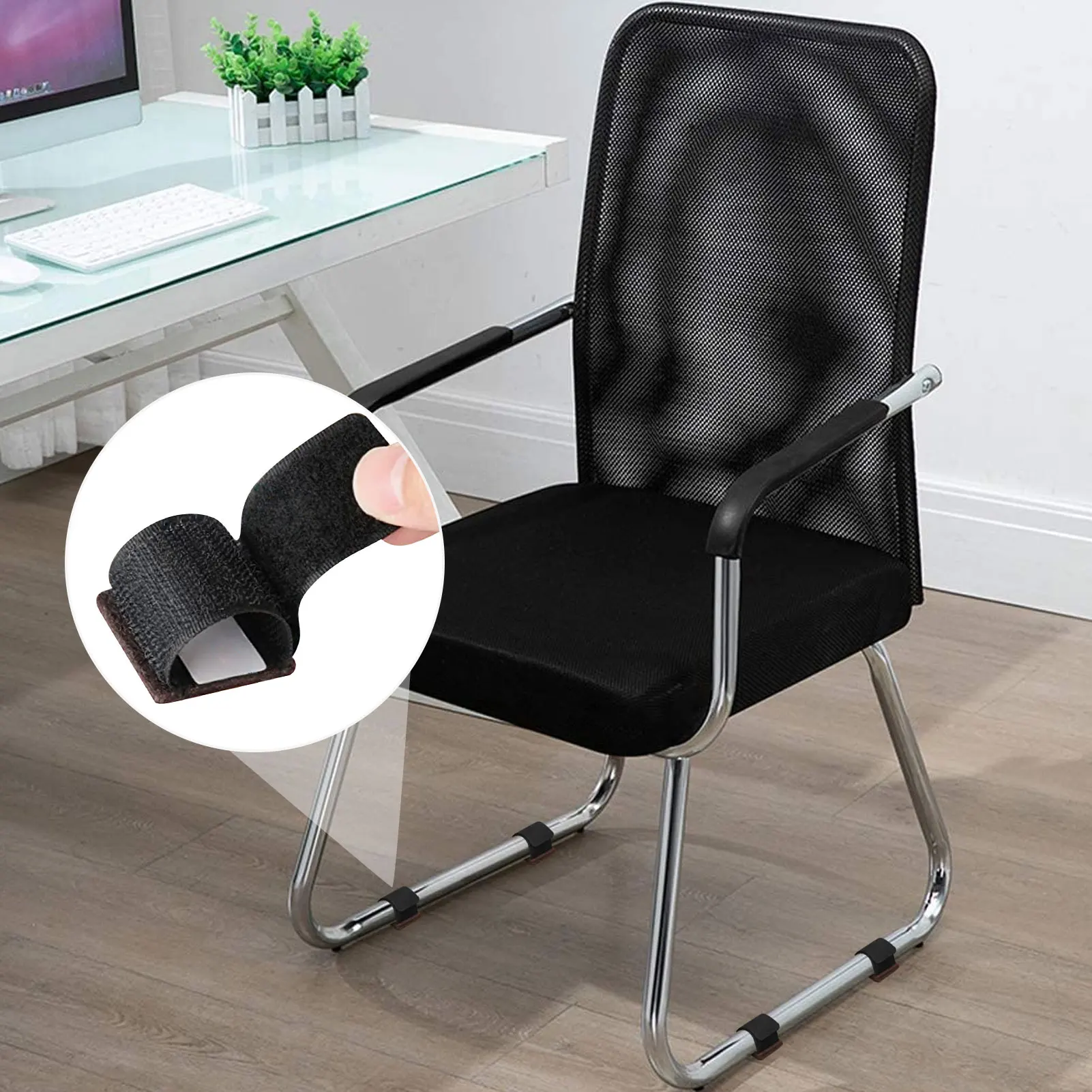 

24Pc Chair Leg Protector Computer Gaming Chair Felt Furniture Pads Hardwood Tile Floors From Scratching Wrap-Around Floor Saver