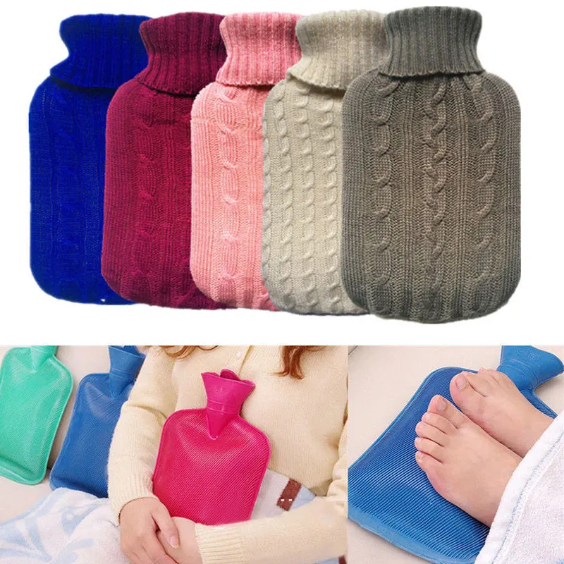 

1Pc Knitted Hot Water Bag Cover Removable Hot Water Bottle Case Cover Washable Anti-scalding Hand Warmer Bottle Cover For 2000ML