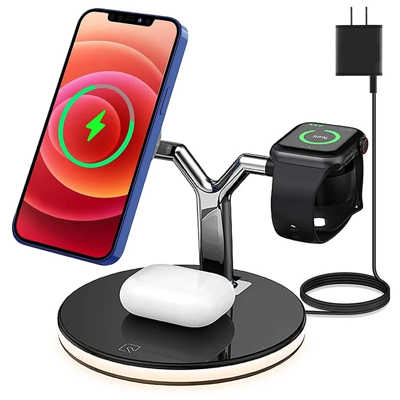

Магнитное Беспроводное зарядное устройство Tongdaytech, 25 Вт, 3 в 1, для Iphone 13, 12 Mini Pro MAX, зарядная станция для Apple Watch 6, 5, 4, 3, 2