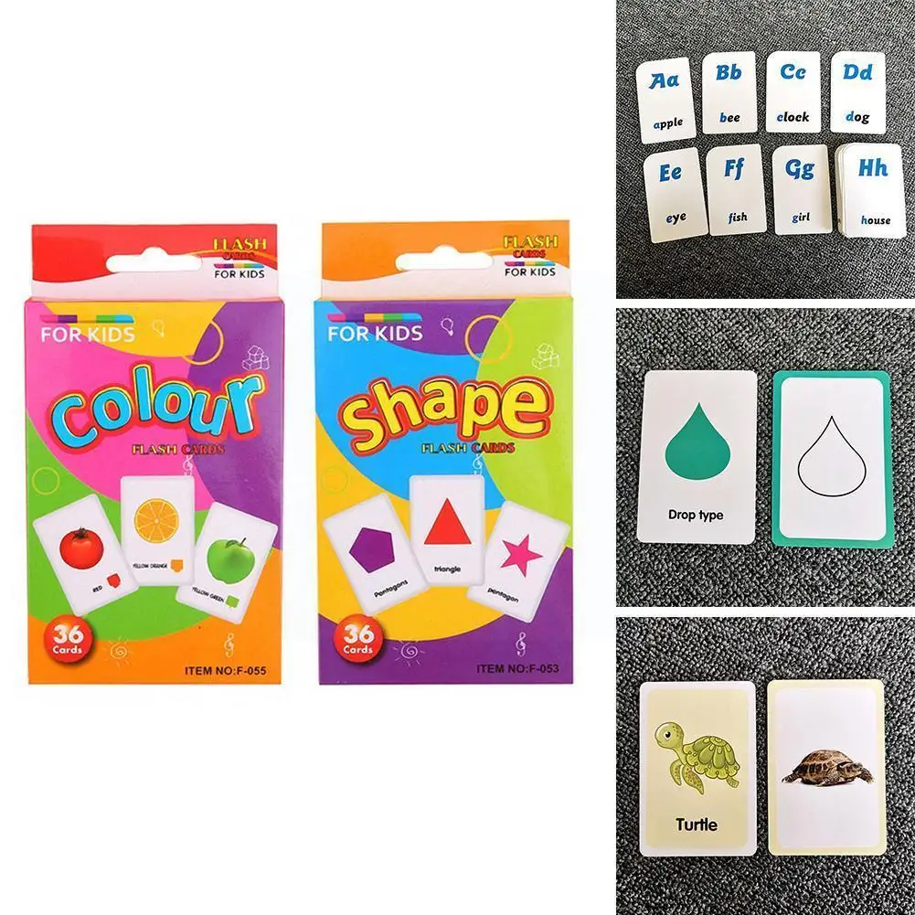 

Children Learning Flash Cards Toys Animal/Shape/Fruit/Numbers/Letters Toy Study Cognitive Cards Educational Word Memory Ear X9R1