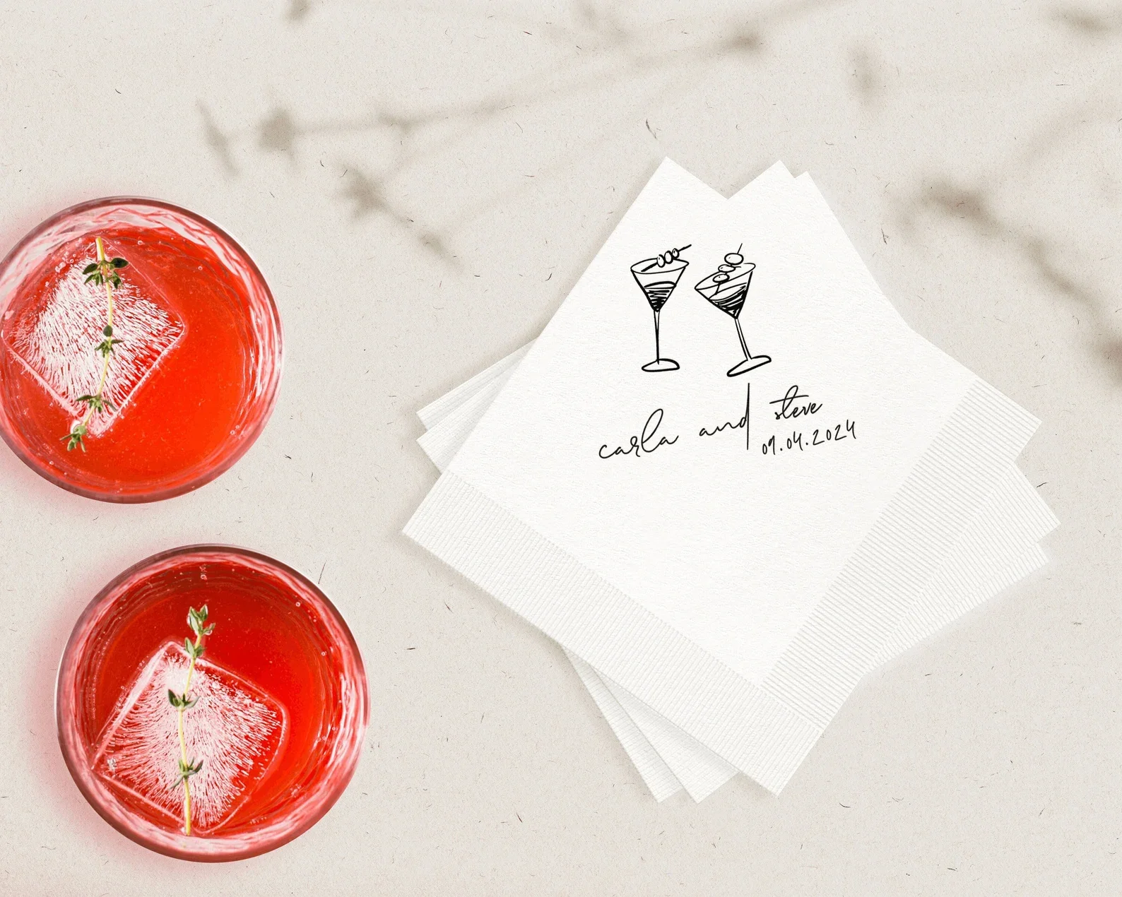 Ручной рисунок каракулей персонализированные свадебные салфетки на заказ