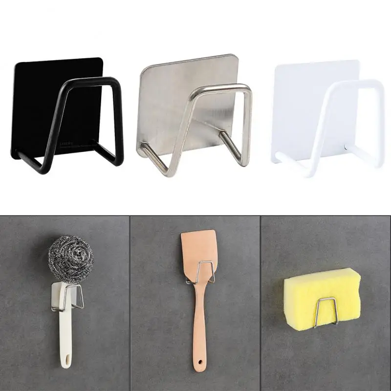 

Sponges Holder Kitchen Adhesive Strong Wall Hanger Hook Sink Sponges Holder Drain Drying Rack Storage Organizer Kitchen Storage