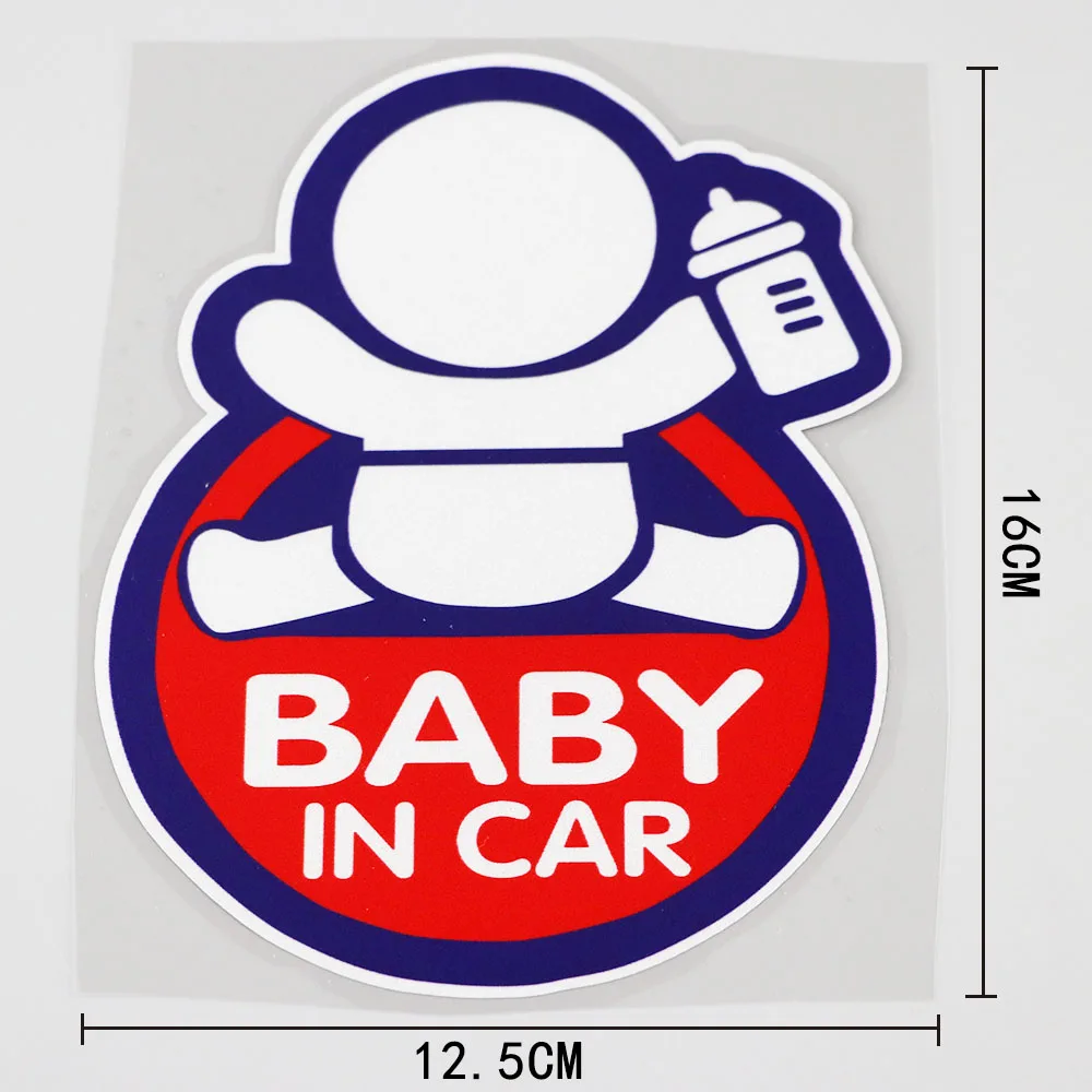 

1 Piece 12.5CMX16CM Baby IN Car Sticker Pvc Safety signs Decal