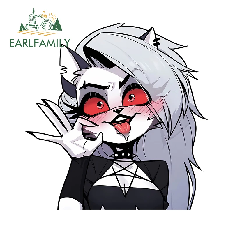 

EARLFAMILY Ahegao Face Loona автомобильные наклейки аниме Peek пушистый холодильник солнцезащитный крем наклейка водостойкая авто кузов графический декор