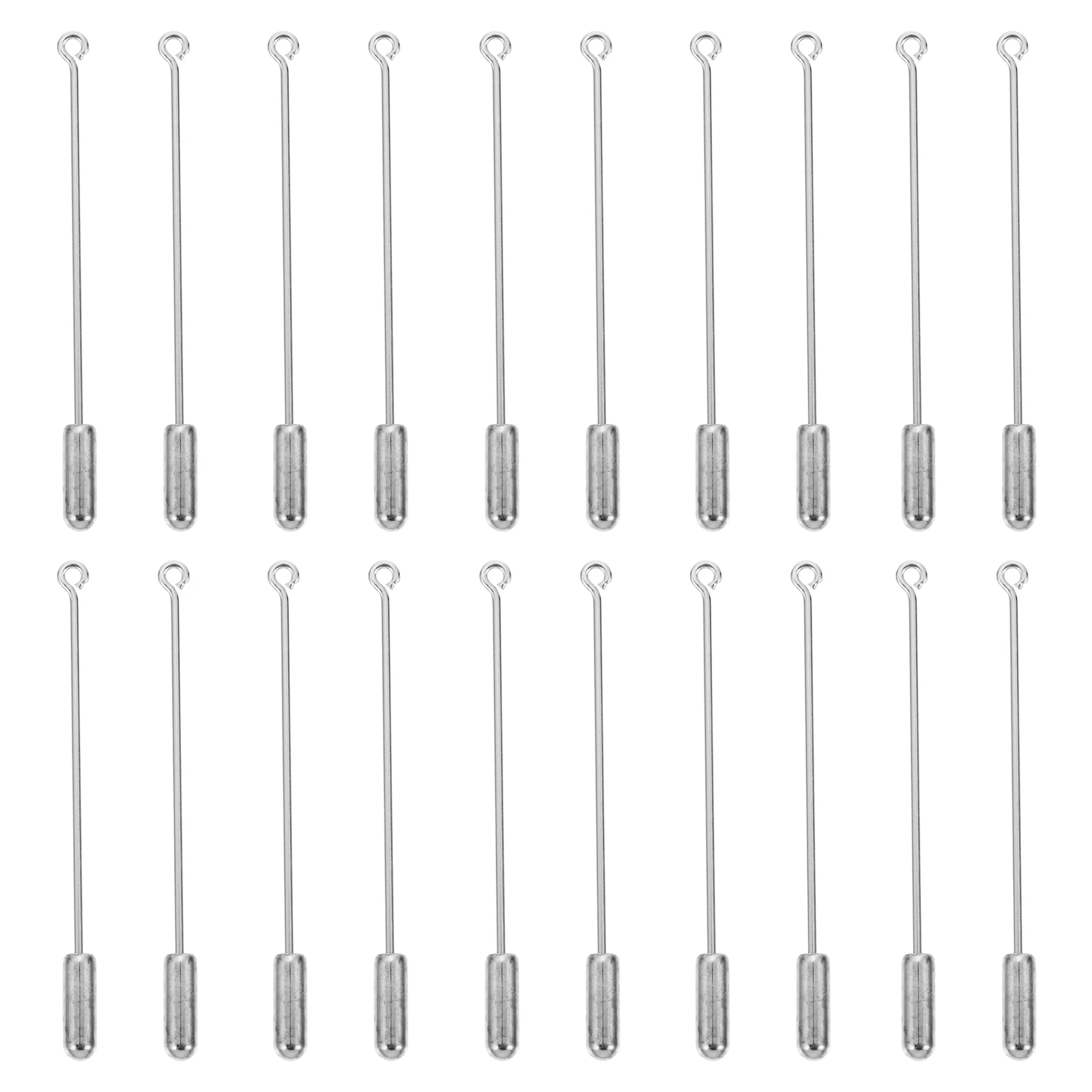 

20 Pcs Slot Pin Earring DIY Accessories Round Tray Party Emblem Jewelry Copper Stick Pins Safety Man Men Suit