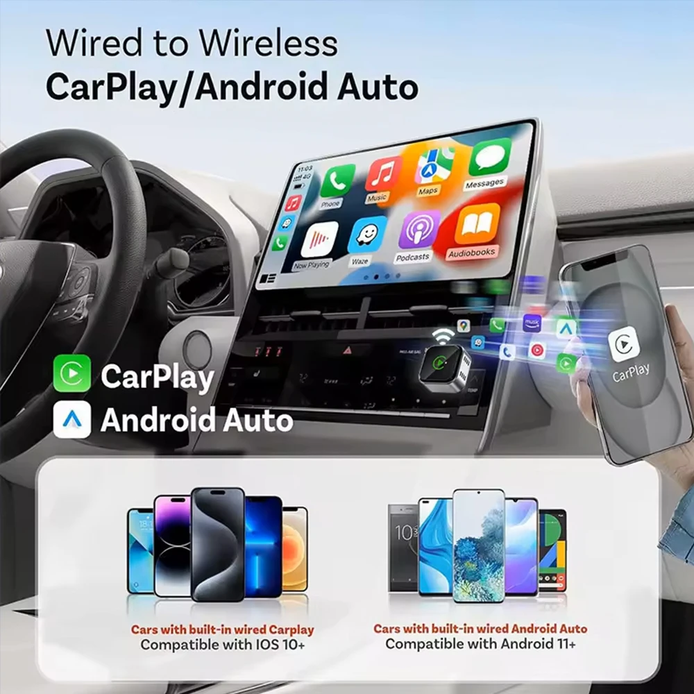 Фото Адаптер Wooboobox CarPlay для Android Auto: проводной в беспроводной, интеллектуальная система Wi-Fi и Bluetooth для Honda M22 №5