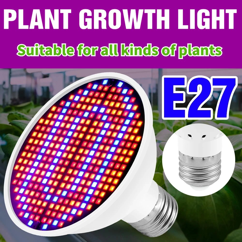 

Led Grow Light E27/E14 Full Spectrum Phyto Lamp Plant Bulb Growth Light Hydroponics 300Led Greenhouse Lamp Grow Tent 85-265V