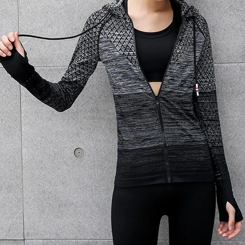 

Sportswear Woman Zipper 2022 Gym Tracksuit Women's Sports Top Coat Yoga Shirt Jacket With Long Sleeves Fitness