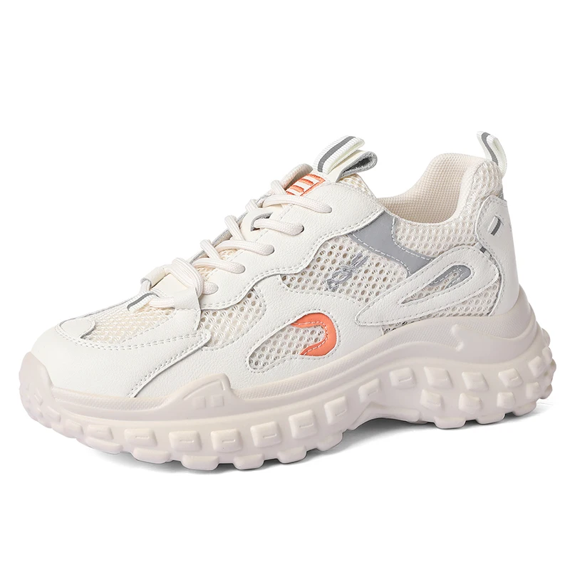 Autuspin 5cm Chunky Wedges Women Shoes Outdoor Retro Platform Vulcanized Sneakers Students Four Season Genuine Leather Sneaker