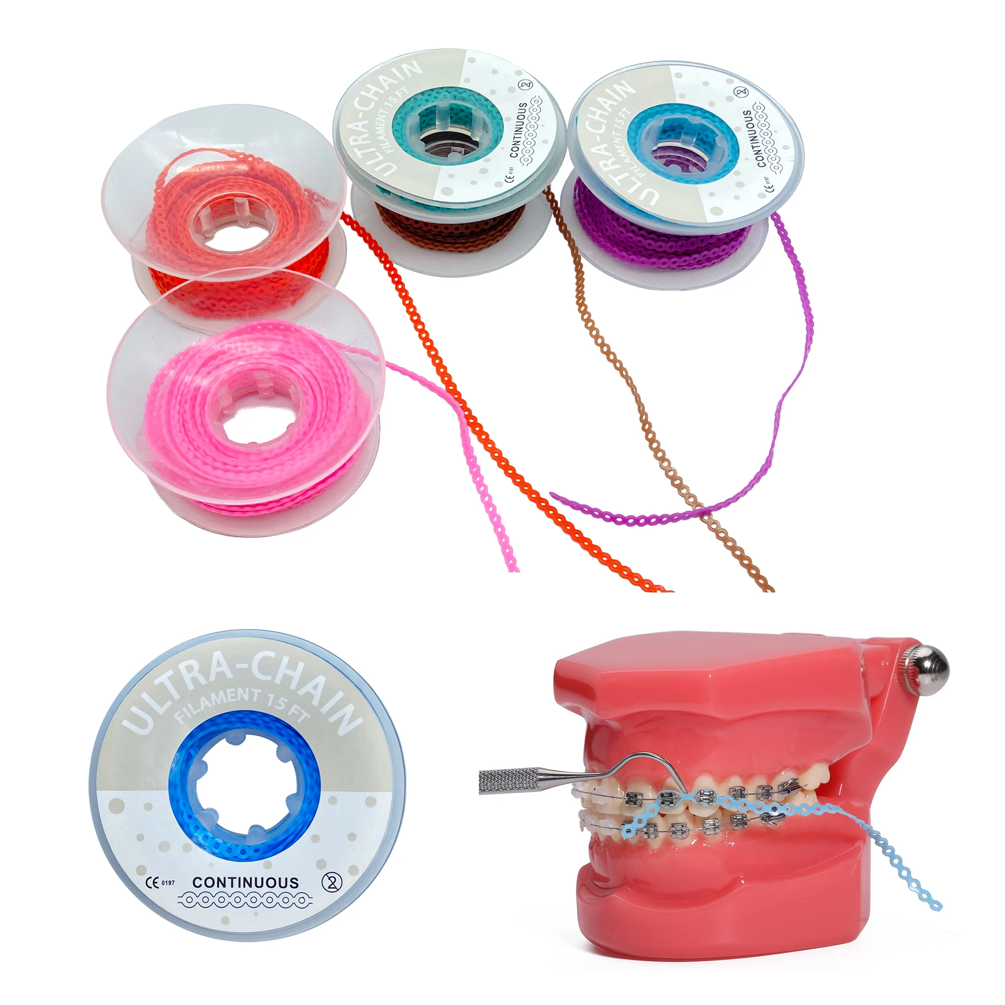 4 75 м/рулон зубные ортодонтические эластичные Сверхмощные цепи высокопрочная