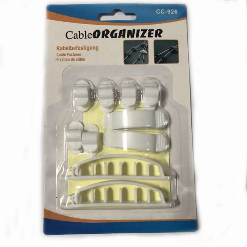

Cable Clips Organizer Durable Hard Plastic Fixed Clamp Wire Winder Cord Management Wire Holder Winder Clips Portable Cord Holder