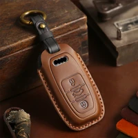 auto car styling leather key case for audi a1 a3 a4 a5 q7 a6 c5 c6 car holder shell remote cover car styling keychain