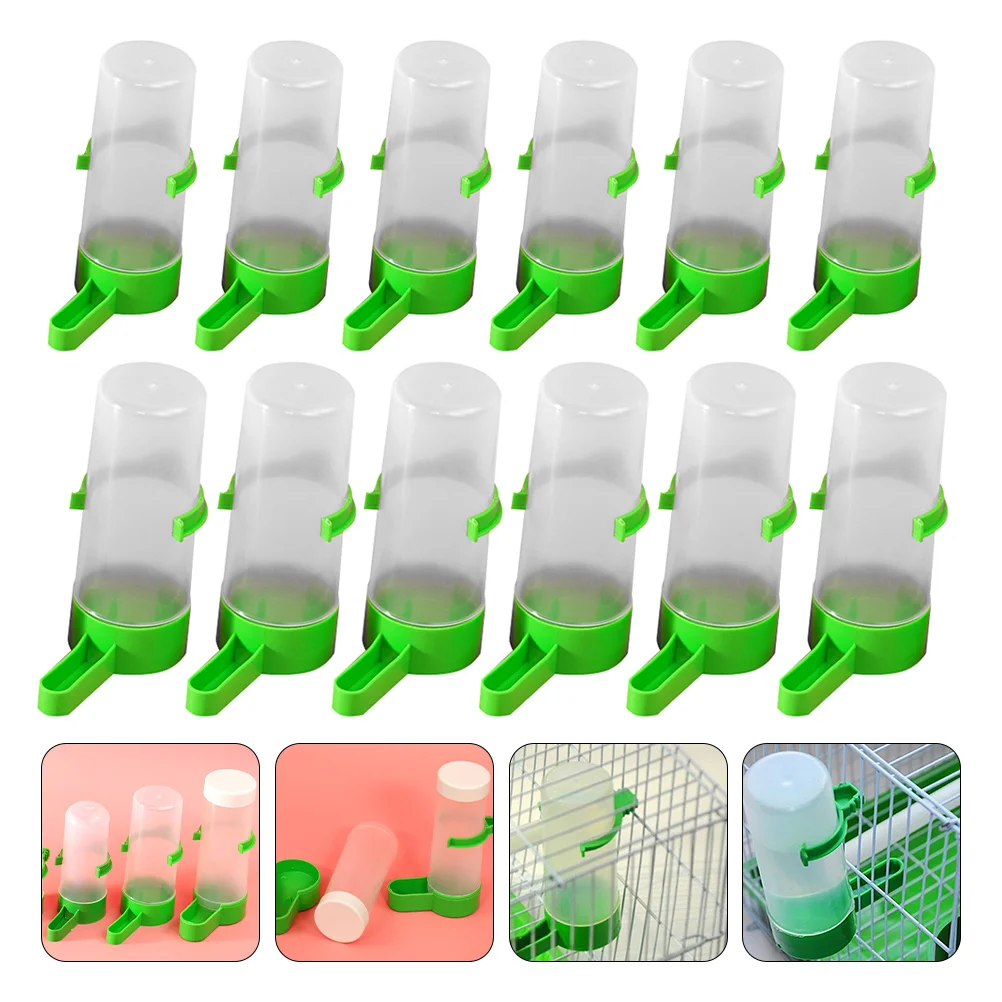 

20Pcs bird water dispenser Birds Feeder Drinker Waterer Clip with Automatic Drinking Water Sprinkler Proof Bird Cup for Budgie