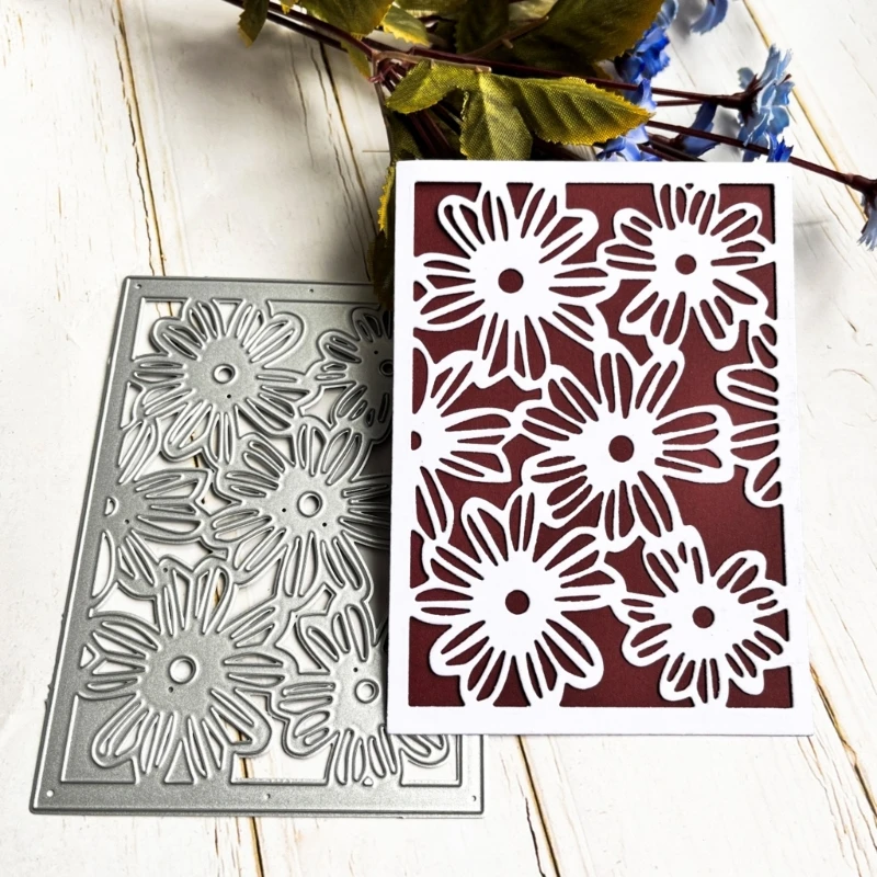 

Прямоугольный Цветущий Цветочный вырезанный шаблон для творчества