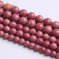 natural rhodochrosite stone beads a quality pink rhodonite round loose bead for jewelry making diy bracelet 4 6 8 10mm 15 inch