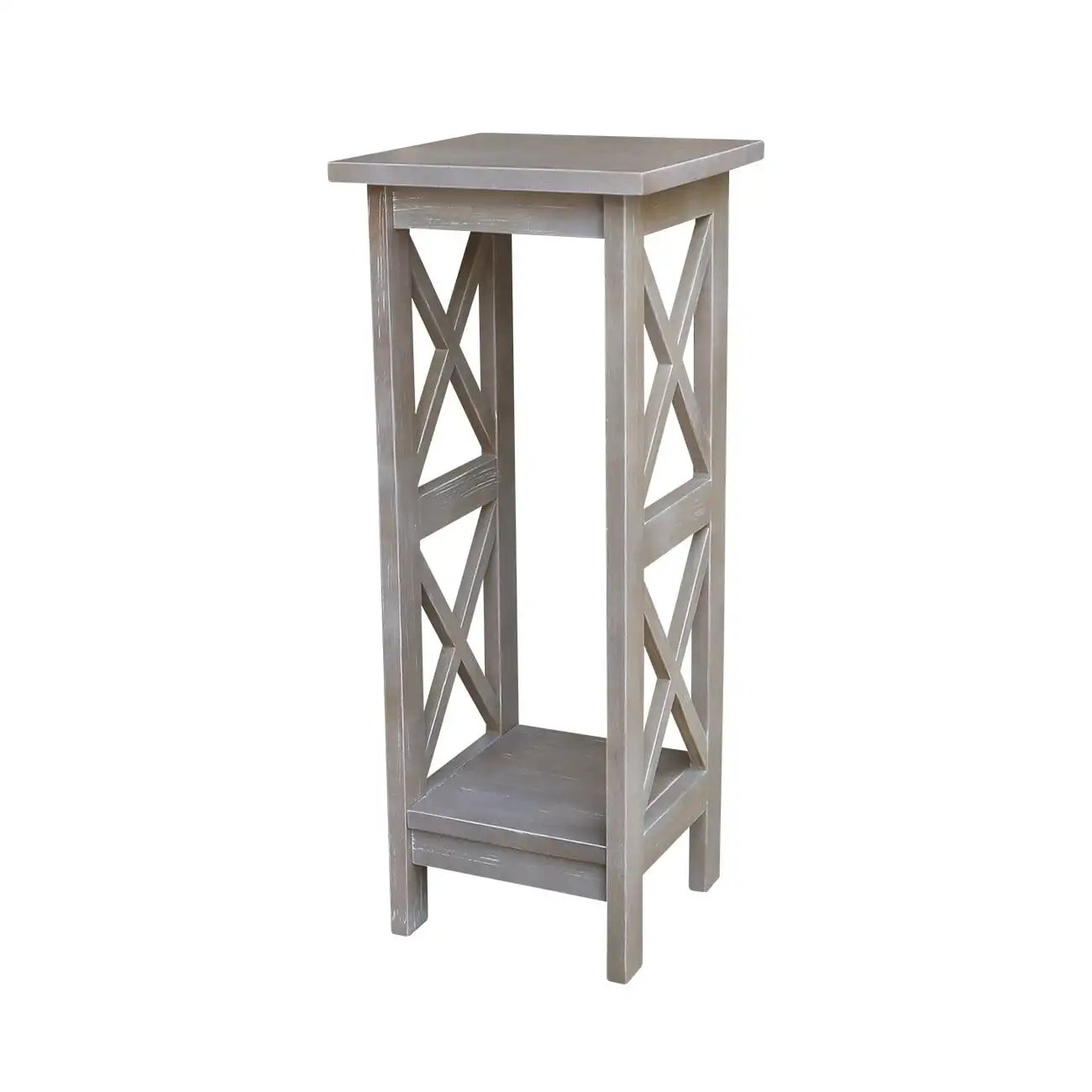 

X-sided Plant Stand Washed Gray Taupe 30"H Washed