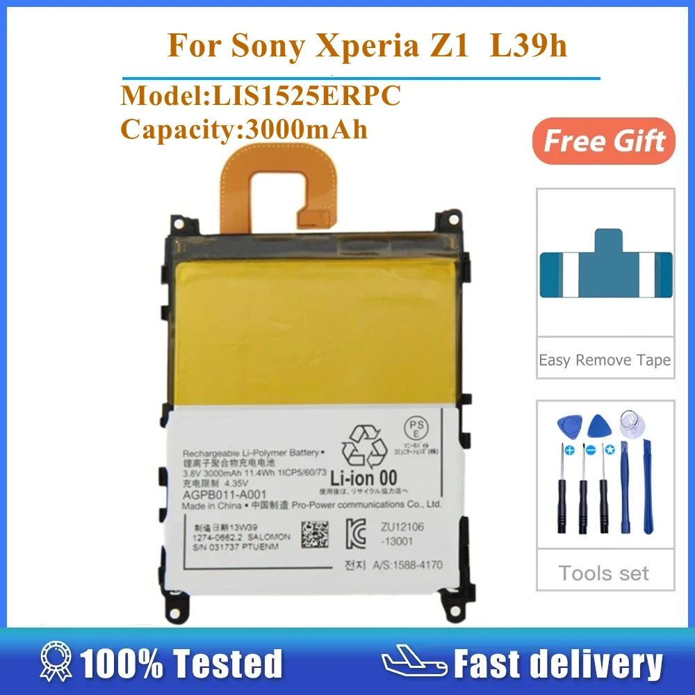 

For SONY Xperia Z1 L39H C6903 L39T L39U C6902 LIS1525ERPC 3000mAh Battery Rechargeable Accumulator