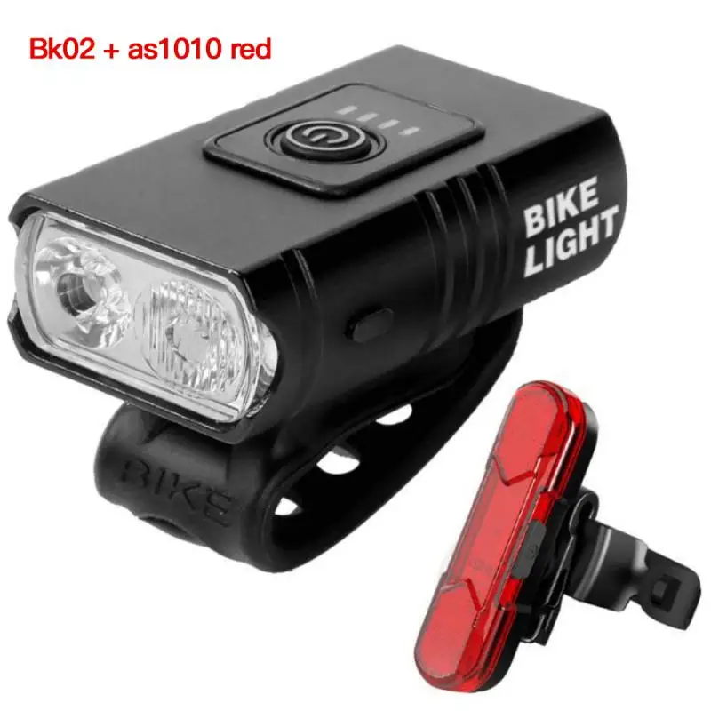 Universal Bicycle Headlight USB Road Bike Light Alloy Charged Display Double Light Warning Lamp Cycling Lights Bike Accessories