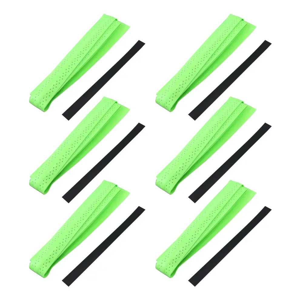 LC  6Pcs Tennis Badminton Racket Grip Tape Breathable Anti-Slip Absorbent Fluorescent Green