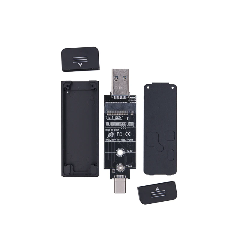 Двойной протокол USB3.1 Тип C M.2 SATA NVME корпус SSD адаптер USB чехол M2 внешний Box RTL9210B