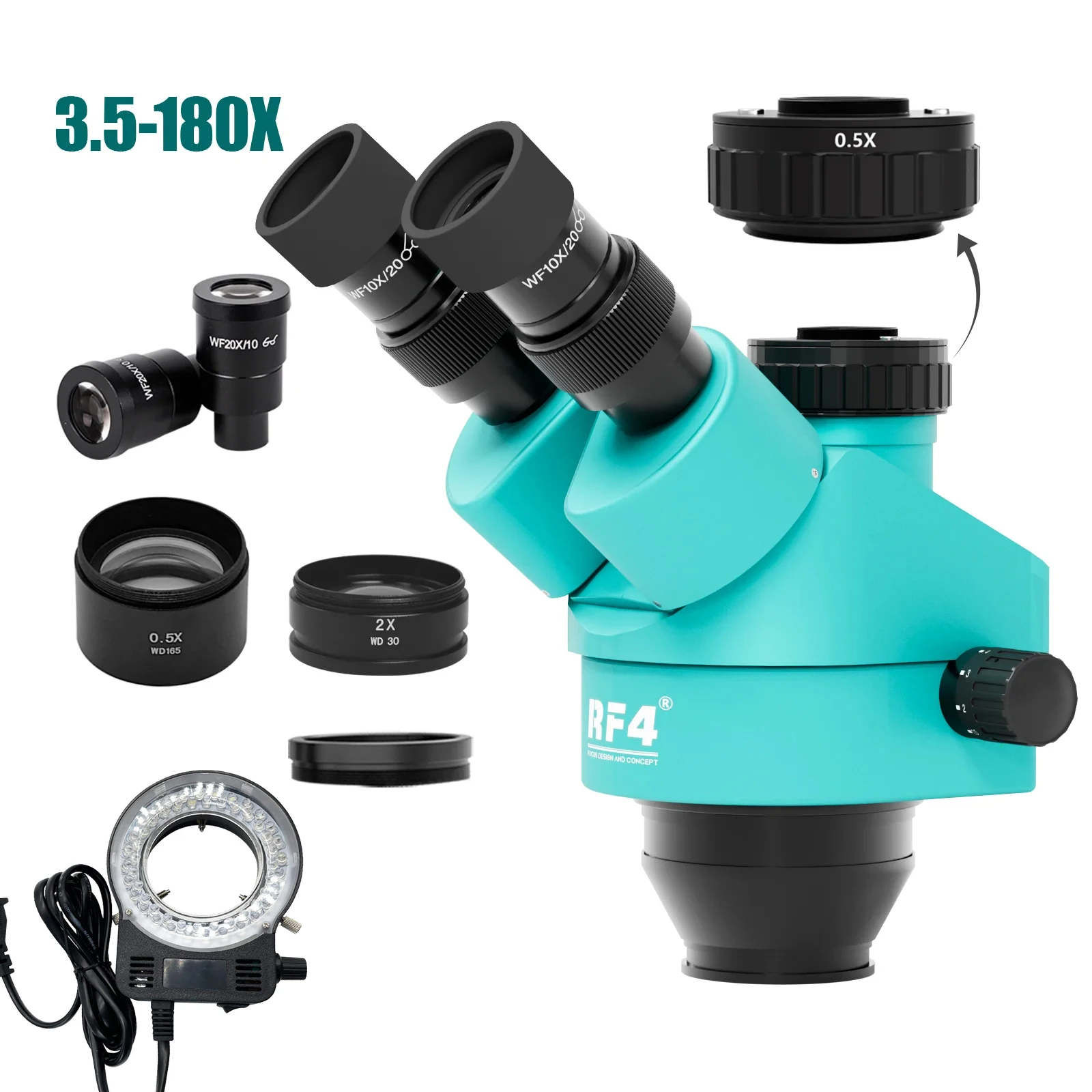 

RF4 Тринокулярный зум микроскоп 7-45X