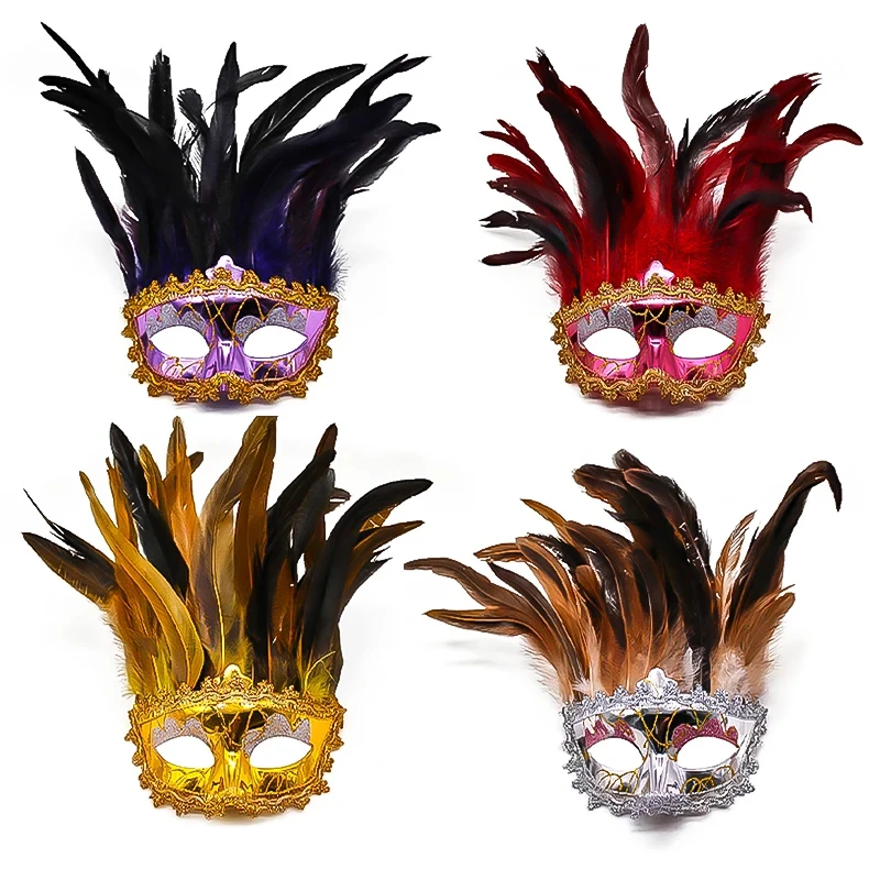 2024 искусственная маска перо для Хэллоуина Индийская косплея женская глаз бара