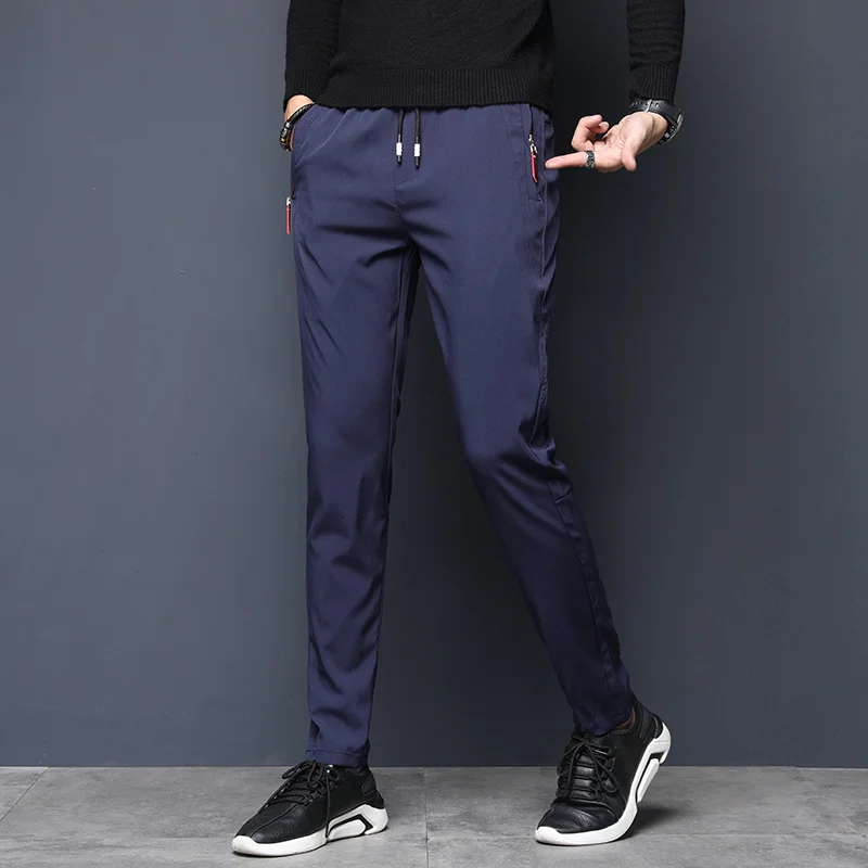 

2023 Brand Fast Dry Trousers Casual Straight Men‘s Pants Thin Trouser Gray Blue Clothes Outdoor Joggers Trouser For Male Pant